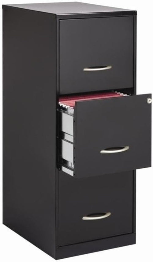 Cooper 3-Drawer Letter File Cabinet Black for Office