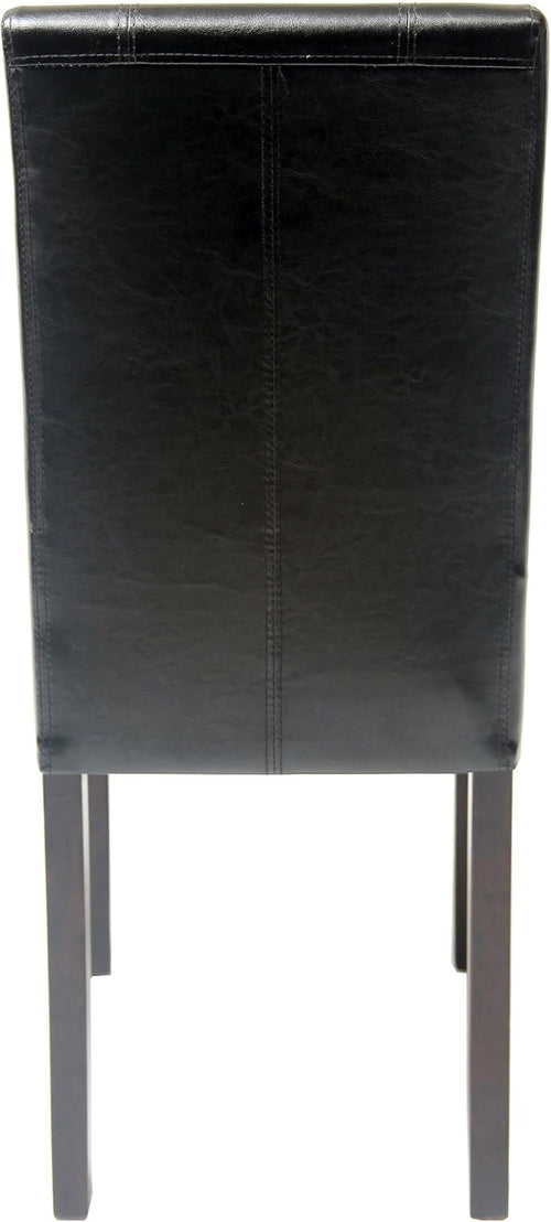 Parson Chair Leatherette Padded Black Urban Set Of 2