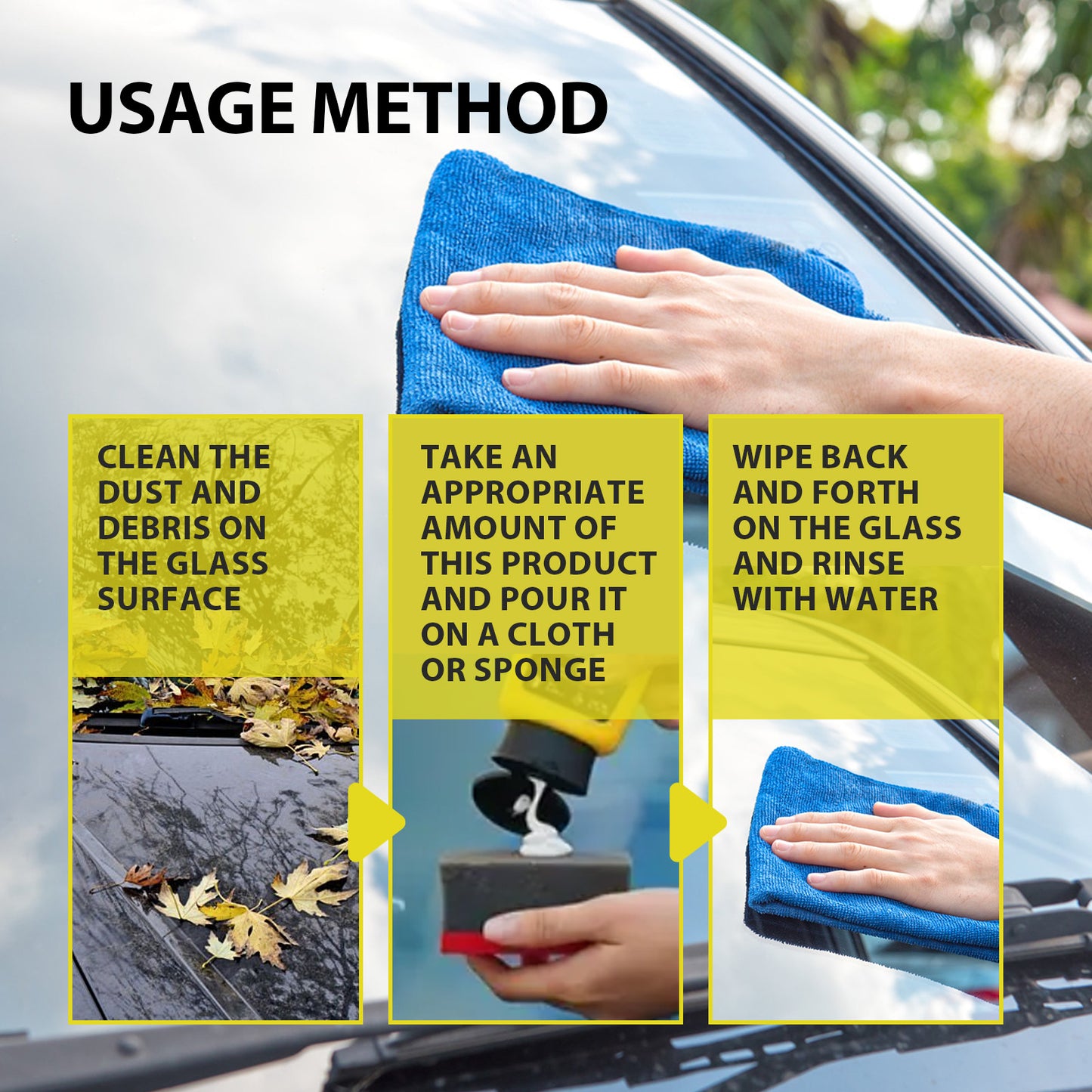 Oil Film Cleaning Emulsion, Car Windshield Window Stain Cleaning Anti-Rain And Fog Cleaning Agent