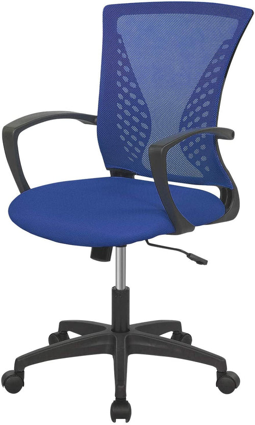 Ergonomic Blue Office Chair With Adjustable Armrests