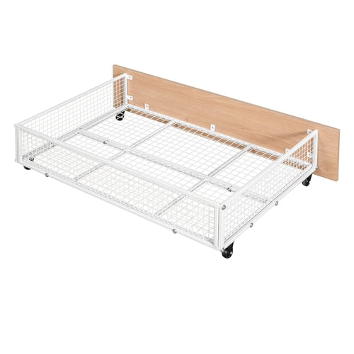 Full Over Twin & Twin Bunk Bed, Metal Triple Bunk Bed with Drawers and