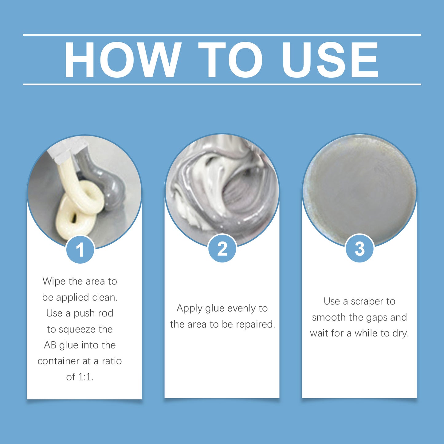 Jue Fish Metal Repair Epoxy Adhesive, Casting Glue Ab Adhesive Repair Agent Waterproof Plugging Metal Adhesive