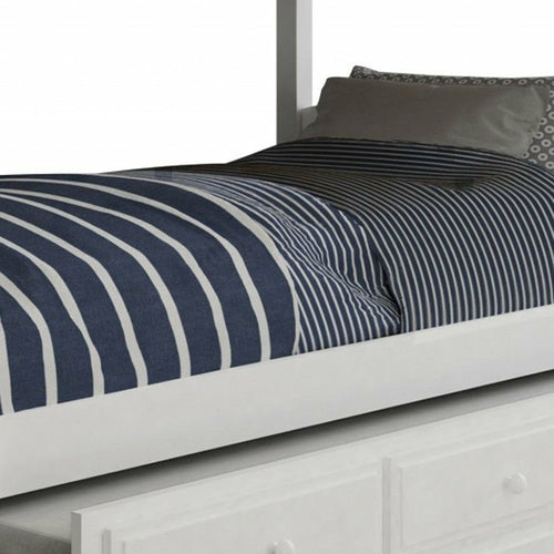 80inches x 42inches x 70inches White Twin Bunk Bed Trundle with 3