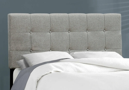 Full Size Beige Linen Bed