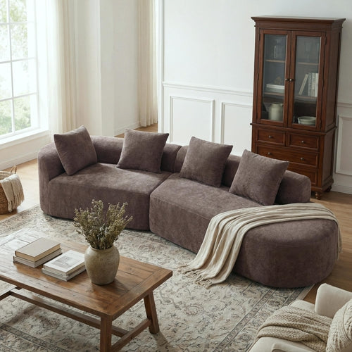 116' Modern Curved Sectional Sofa with High-Density Fully Compressed