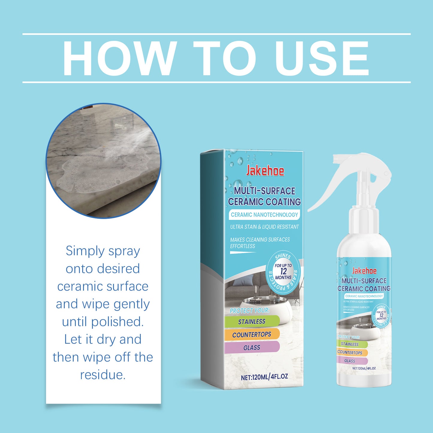 Home Ceramic Coating Spray Interior Tile Cleaning And Polishing Remove Wax Dirt Refurbishing Spray