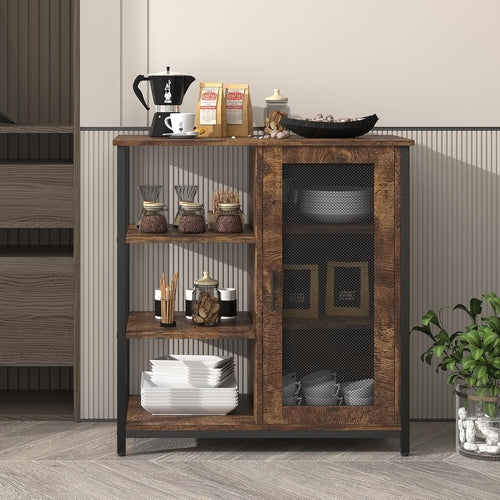Mini Coffee Bar Cabinet Small Kitchen Buffet Farmhouse