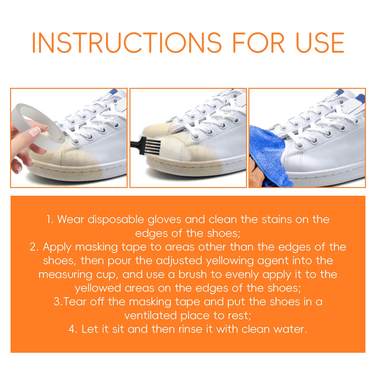 Little White Shoe Cleaner, Small White Shoes Sneakers Clean Upper Dirt Yellow Edge Brightening White Cleaning Lotion