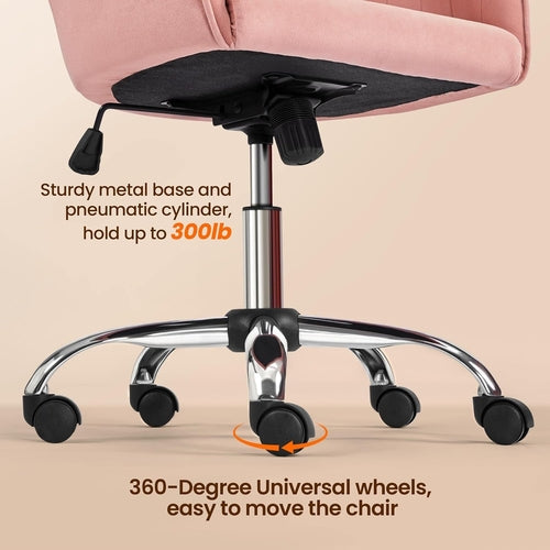 Pink Desk Chair With Adjustable Height For Home Office