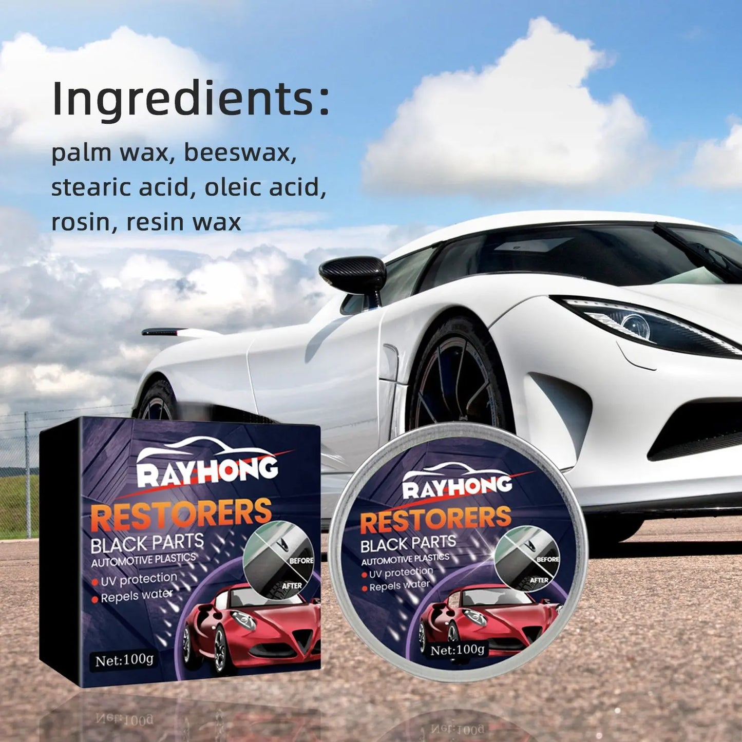 Automotive Plastic Repair Wax, Car Interior Seat Cleaning And Maintenance Polishing Decontamination Plastic Refurbished Wax