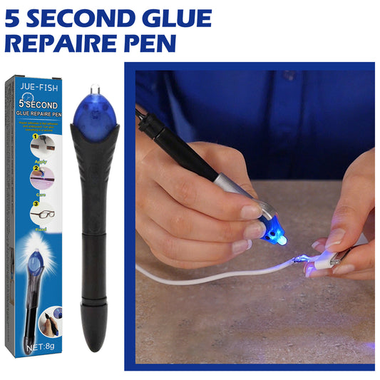 Jue-Fish UV UV Curing Glue Pen, 5 Seconds Repair Plastic Ceramic Cable High And Low Temperature Resistant Adhesive
