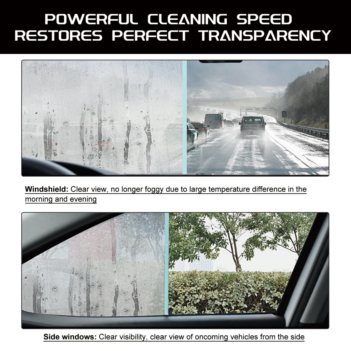 Car Glass Oil Film Cleaner, Car Windshield Decontamination Cleaning Multi-Purpose Cleaner
