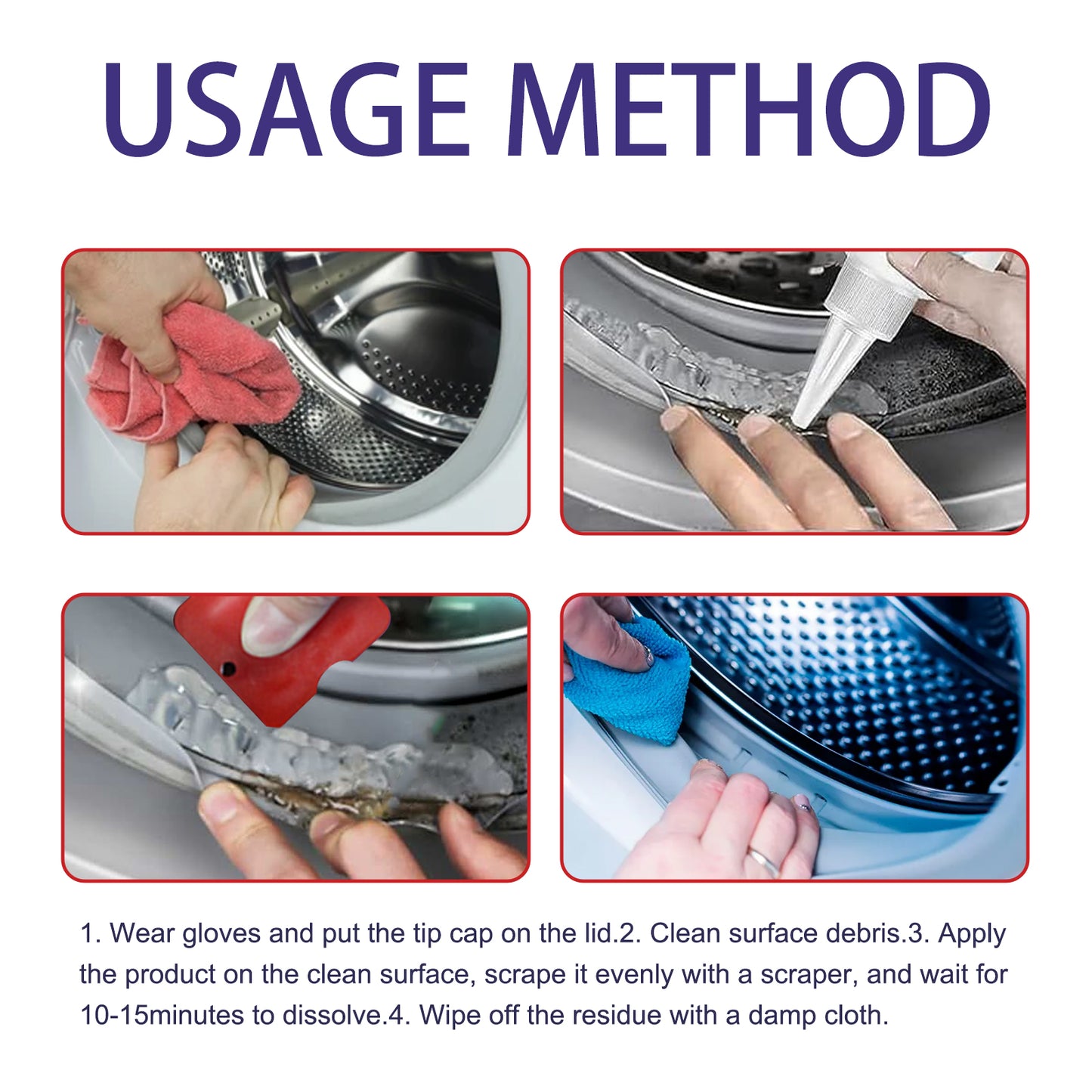 Mildew Removal Cream, Wall Stains Tile Sink Crevices Washing Machine Silicone Ring Mold Remover