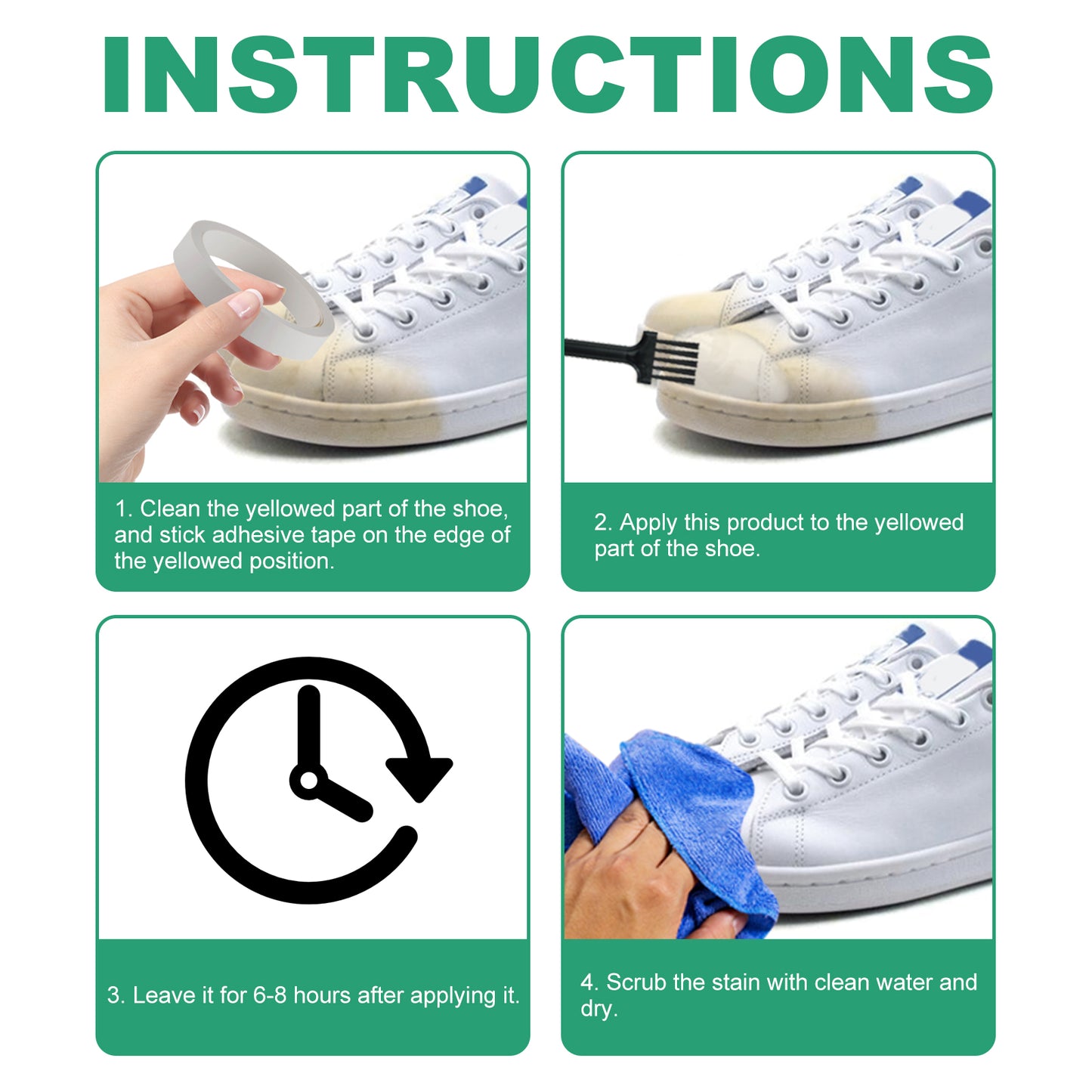 Shoes Stain Removal Yellow Gel, Remove Oxidation To Clean Stains Yellow Edge Wash Free Gel Small White Shoes
