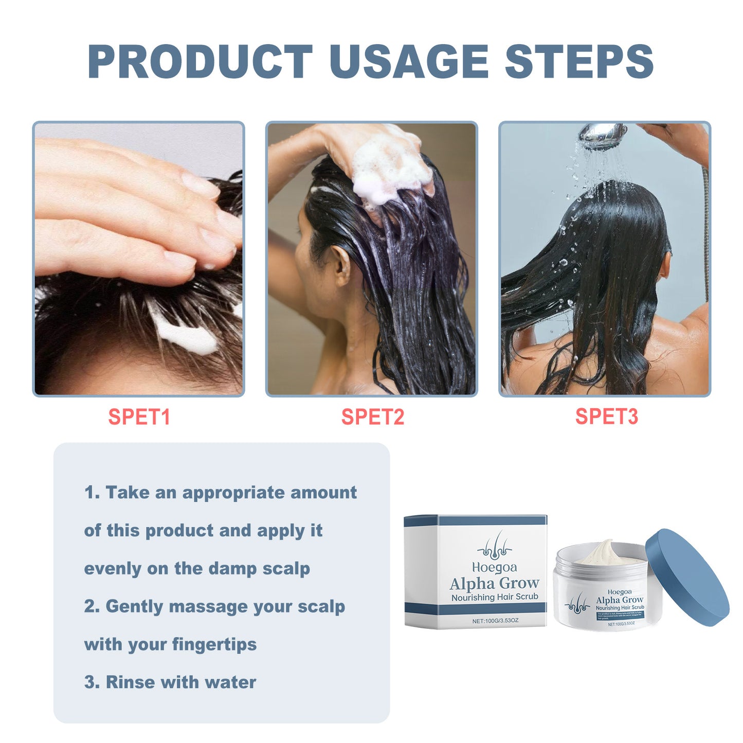 Nourishing Hair Scrub, Clean Scalp Skin Soft Moist Hair Care Scrub