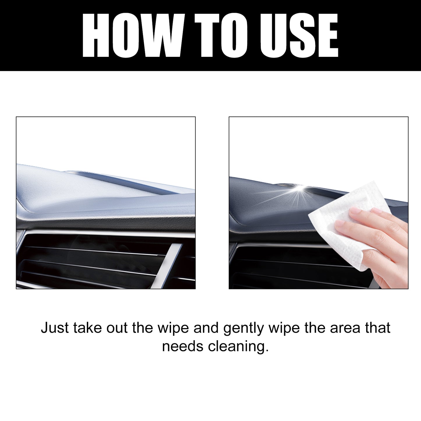 Nano Plastic Restorer Wipes, Seat Upholstery Clean Refurbishment Quick Decontamination Wash Free Car Wipes