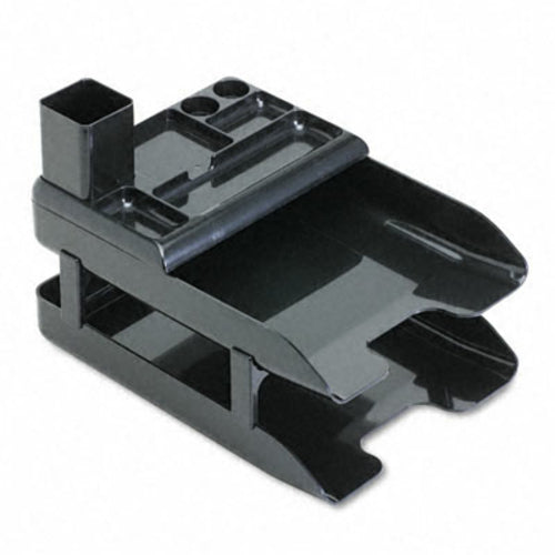 Deflect-O 583004 Corporate Desk Tray Set Two-Tier Plastic Metallic
