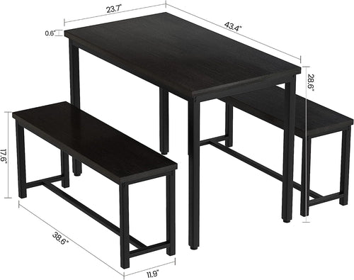 Rectangular Dining Table And Chairs Set Four Modern Wood