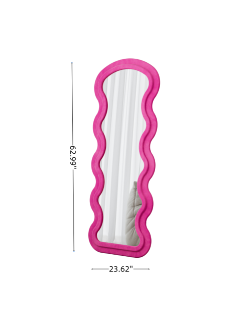 Flannel Full Length Wave rose Floor Mirror for Bedroom living room