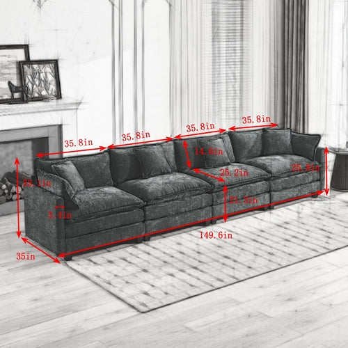 Cloud Sofa 4 Seats Ottoman Is Not Included, Modern Sectional Couch,