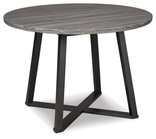 Centiar Mid Century Round Dining Table Gray Metal Legs