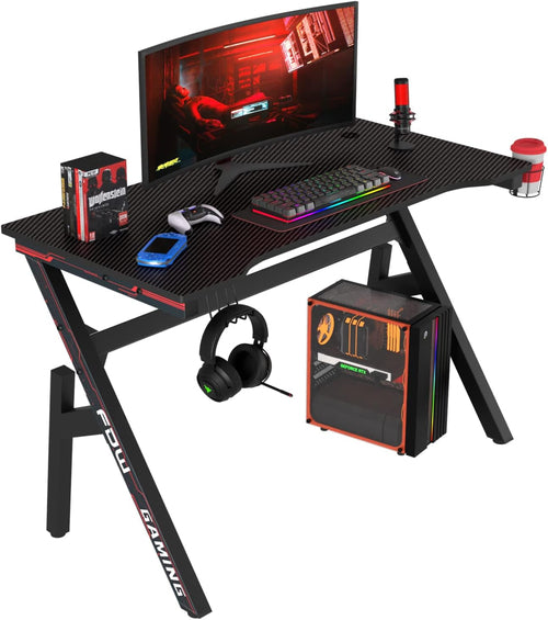 47 Inch Gaming Desk With Cup Holder For Home Office