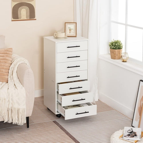 White 7 Drawer File Cabinet Storage For Home Office