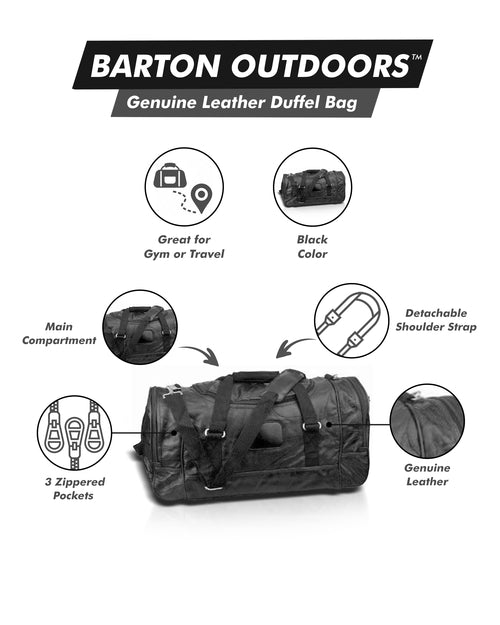 21 Inch Genuine Leather Duffle Bag