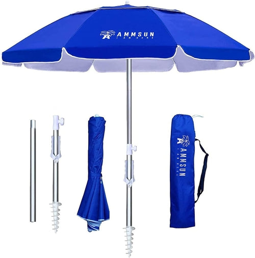 6.5Ft Portable Beach Umbrella With Sand Anchor And Tilt