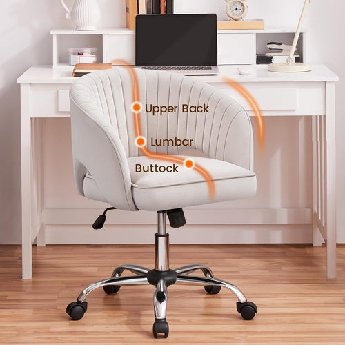 Cute Desk Chair Velvet Chair Vanity Chair with Wheels Home Office