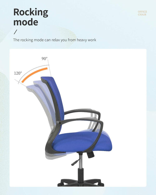 Ergonomic Blue Office Chair With Adjustable Armrests