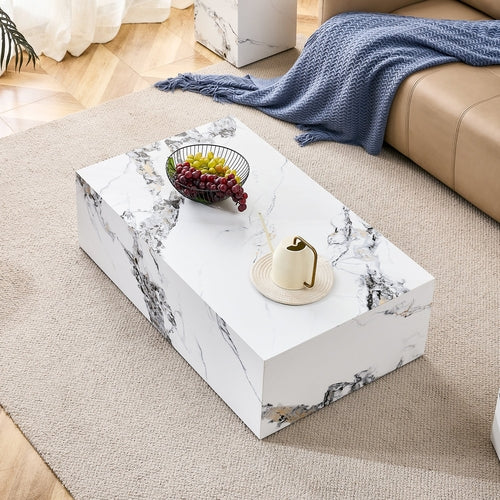 Modern Coffee Table – 39.3" Rectangular Accent Table with Textured