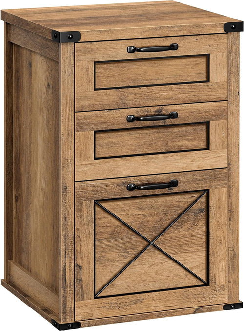 3 Drawer Farmhouse Filing Cabinet With Printer Stand For Home Office