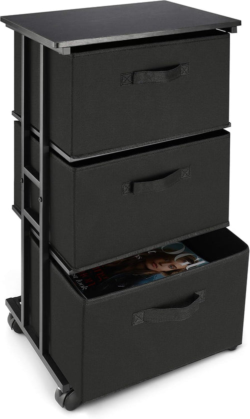 Black 3 Drawer Dresser For Bedroom And Hallway Organization