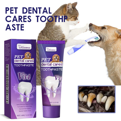 Yegbong Pet V34 Toothpaste, Pet Clean Bad Breath Tartar Care Gum Care Toothpaste