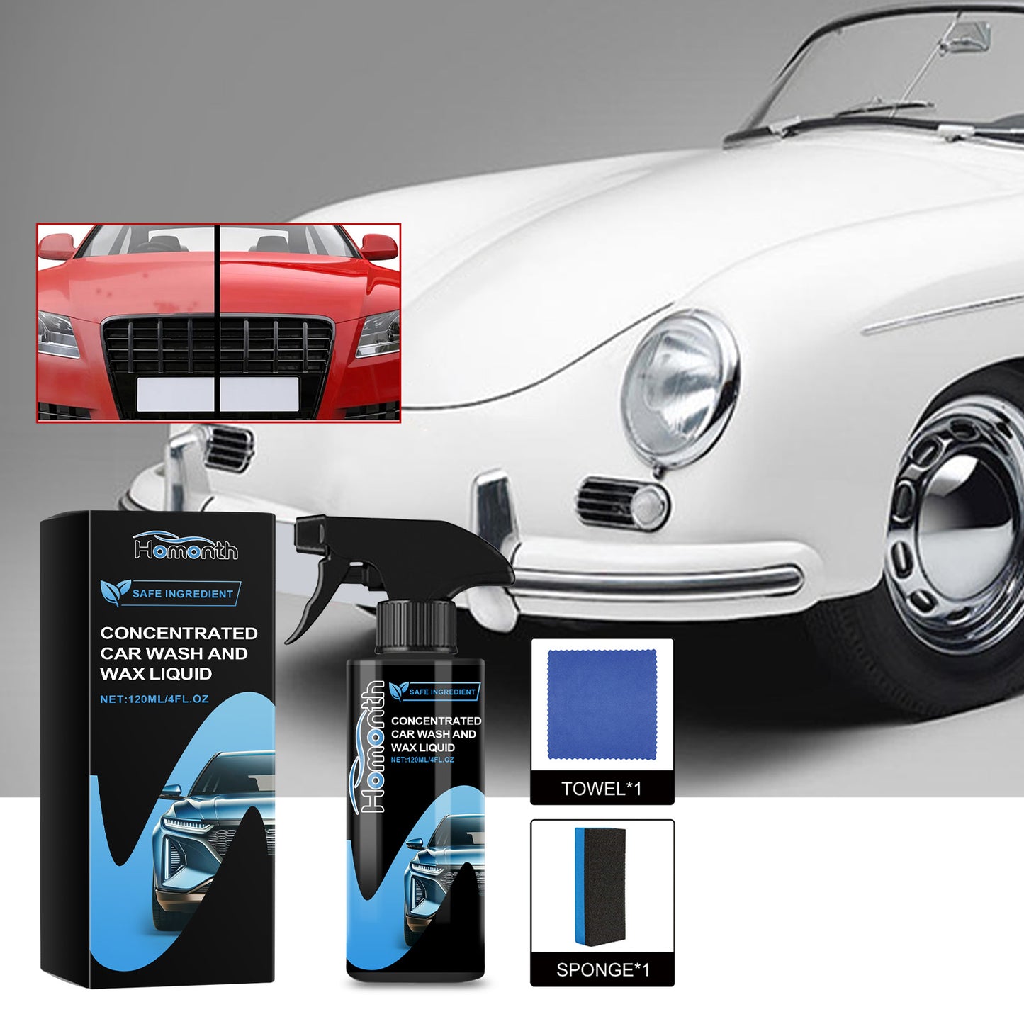 Concentrated Car Wash And Wax Liquid, Car Decontamination Scratch Repair Refurbishment Cleaning And Maintenance Cleaning Agent