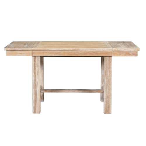 Farmhouse 82inch 6-Piece Extendable Dining Table with Footrest, 4