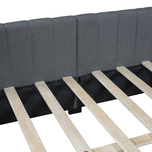 Upholstered Daybed with 2 Storage Drawers Sofa Bed Frame, Linen Fabric