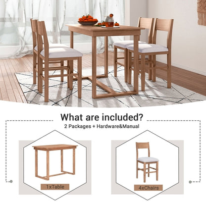 Farmhouse Counter Height 5-Piece Dining Table Set with 1 Rectangular