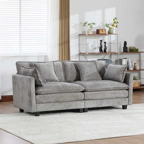 Cloud Sofa Modern Sectional Couch, Double Layer Upholstered Chenille