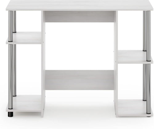 Jaya White Oak Computer Study Desk Stainless Steel Frame