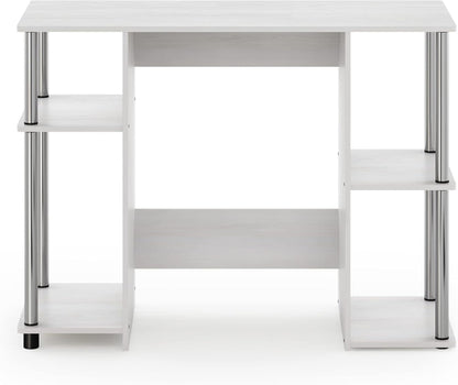 Jaya White Oak Computer Study Desk Stainless Steel Frame