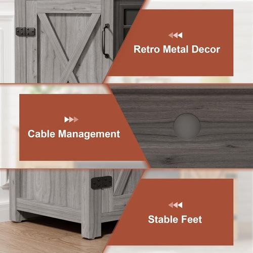 Farmhouse Fireplace TV Stand for Tvs up to 65 Inch Highboy
