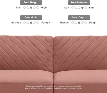 Chloe Futon Sofa Bed With Adjustable Back And Tapered Legs