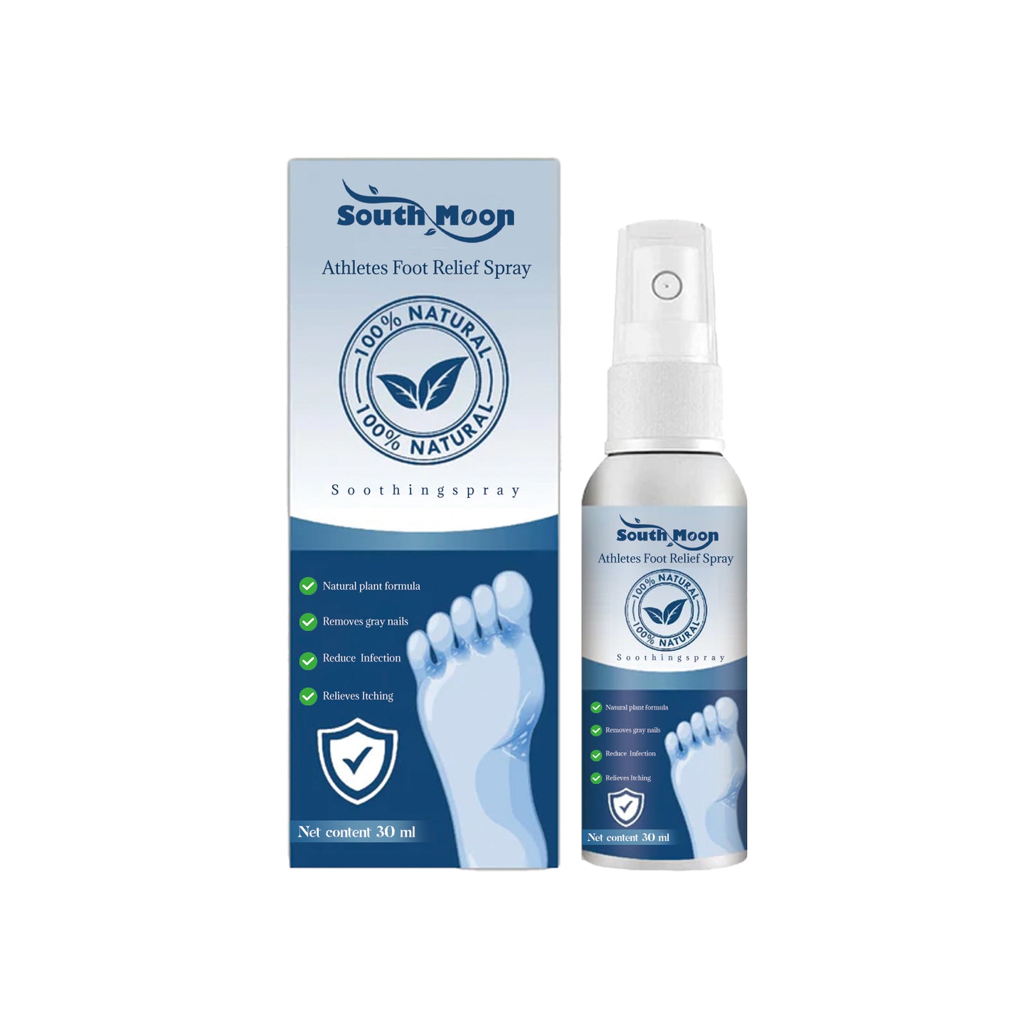 Athletes Foot Relief Spray, Relieve Foot Sweat Foot Itching Peeling Gray Nails Foot Odor Moisturizing Care Spray