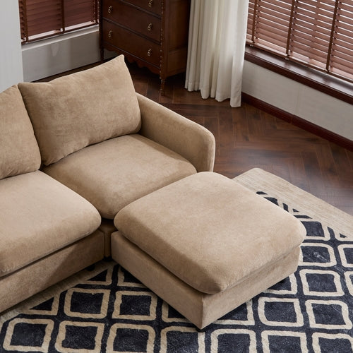 Modular Velvet Sectional Sofa Corner Chair – Convertible Upholstered
