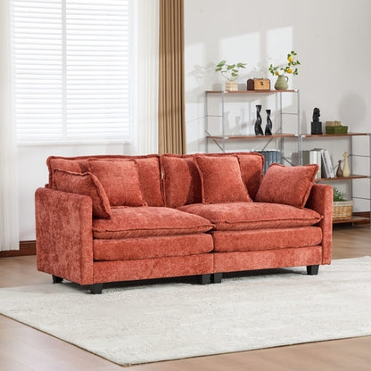 Cloud Sofa Modern Sectional Couch, Double Layer Upholstered Chenille