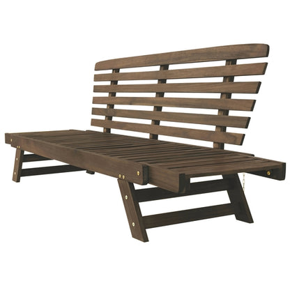 Outdoor Adjustable Patio Wooden Daybed Sofa Chaise Lounge with