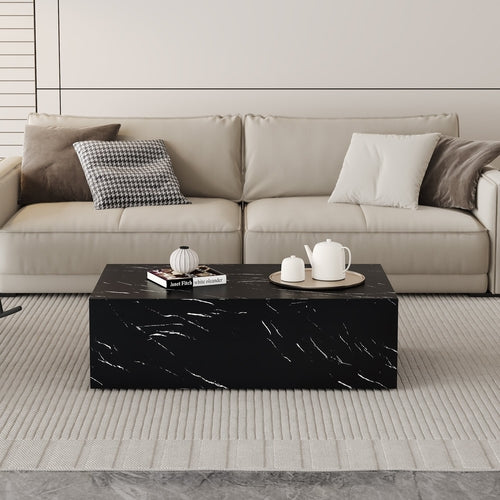 Modern Coffee Table – 39.3" Rectangular Accent Table with Textured