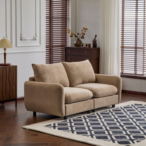 Modular Velvet Sectional Sofa Corner Chair – Convertible Upholstered